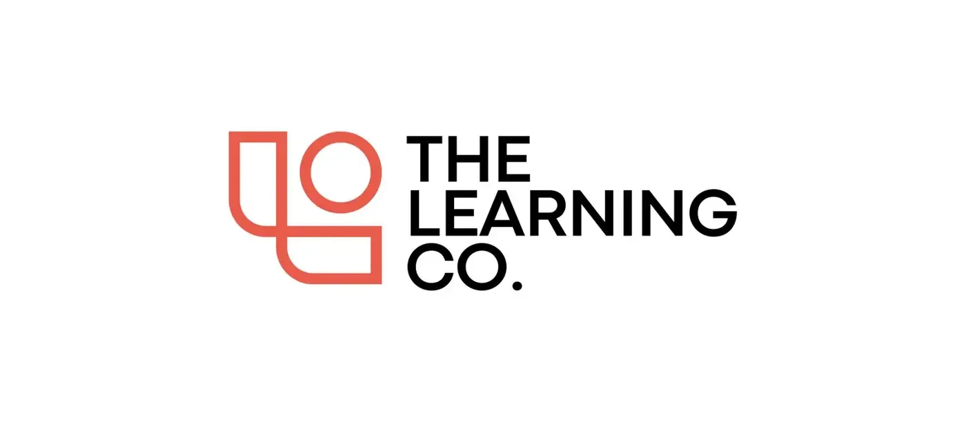 The Learning Co. logo: a coral geometric mark beside the black wordmark