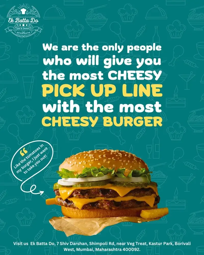 Ek Batta Do cheesy burger Instagram post