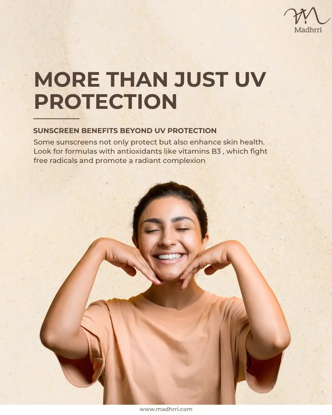 Madhrri Instagram post: More than just UV protection educational post