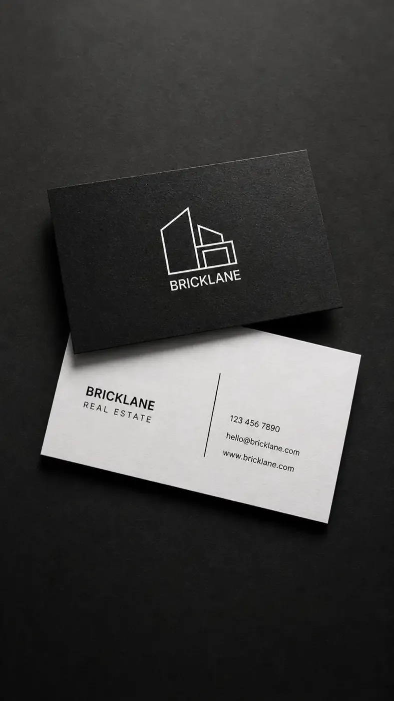 Black and white Bricklane business cards