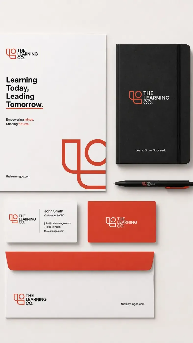 Spiral notebook cover with the Learn. Grow. Succeed. brand thought