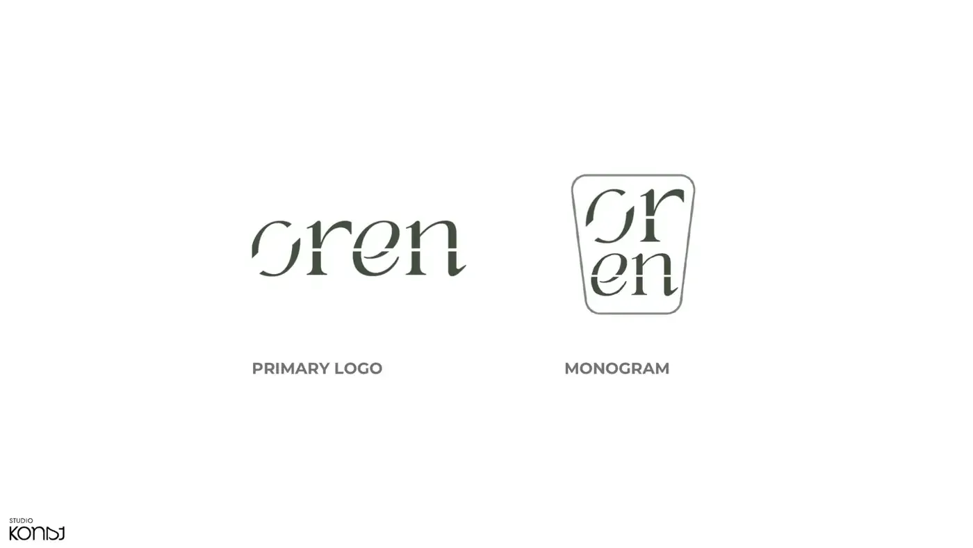 Oren primary logo and monogram