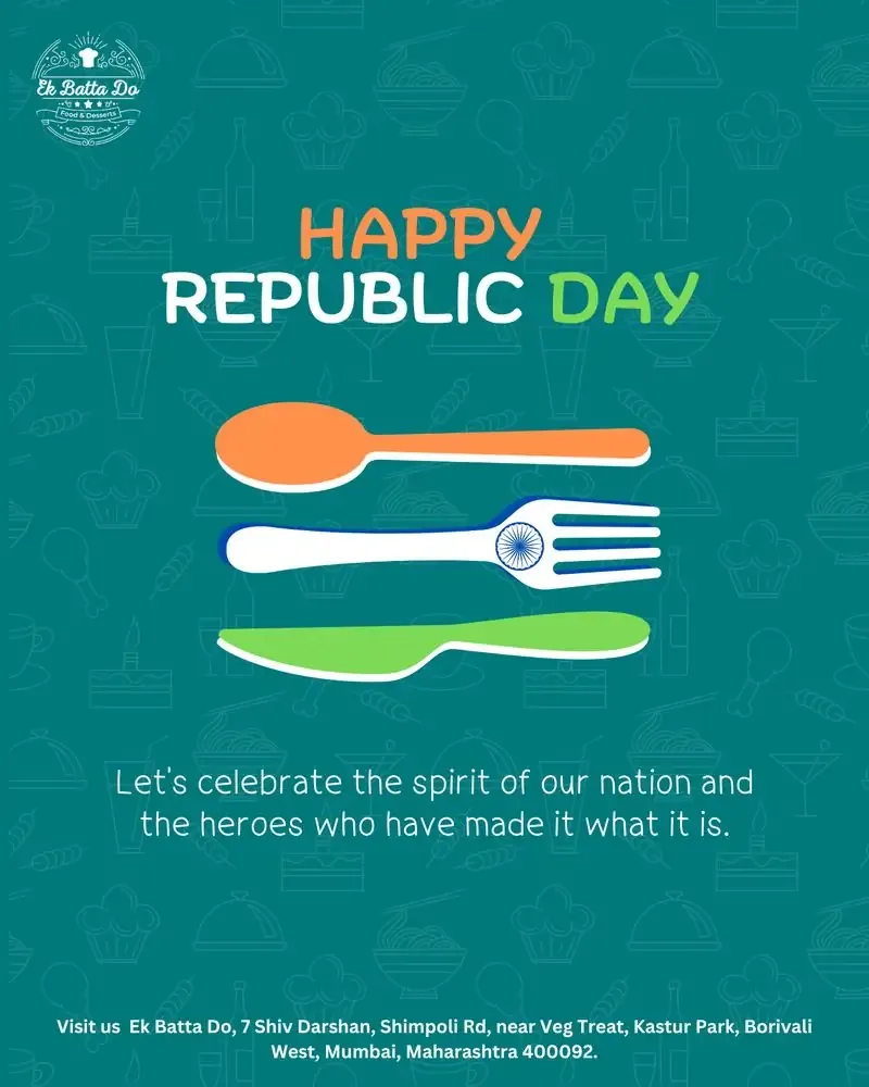 Ek Batta Do Instagram post: Happy Republic Day post with tricolour cutlery